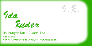 ida ruder business card
